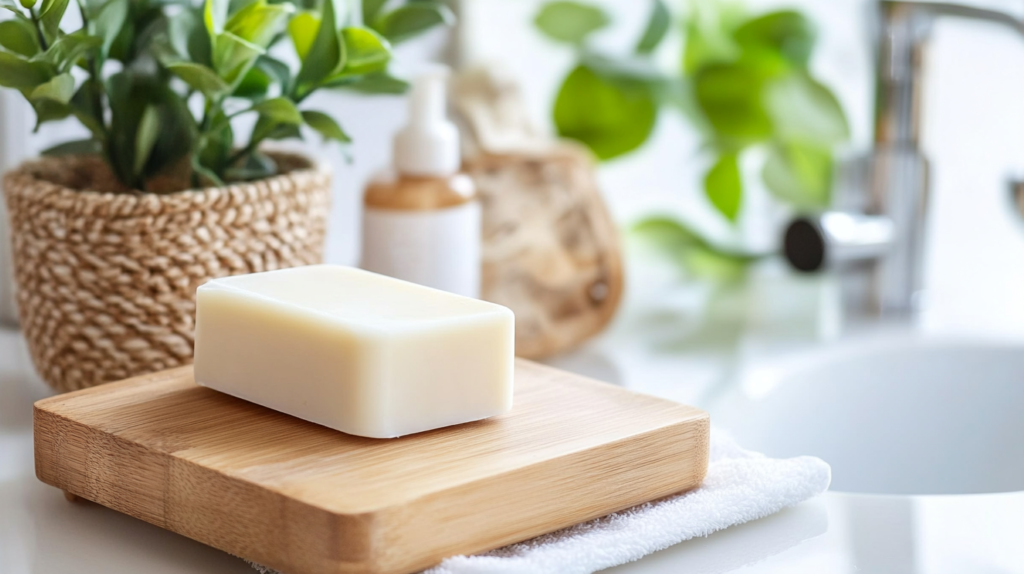 View of a washbasin with soap